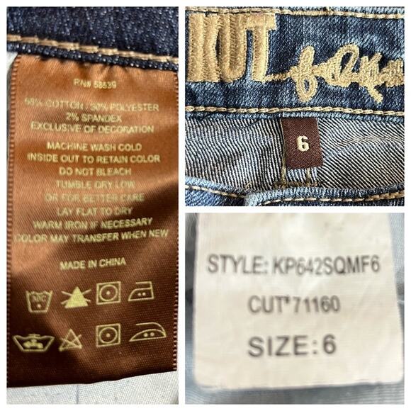 Kut from the Kloth Women's Jeans Bootcut Contrast Stitching Mid Rise Size 6 - Picture 5 of 6